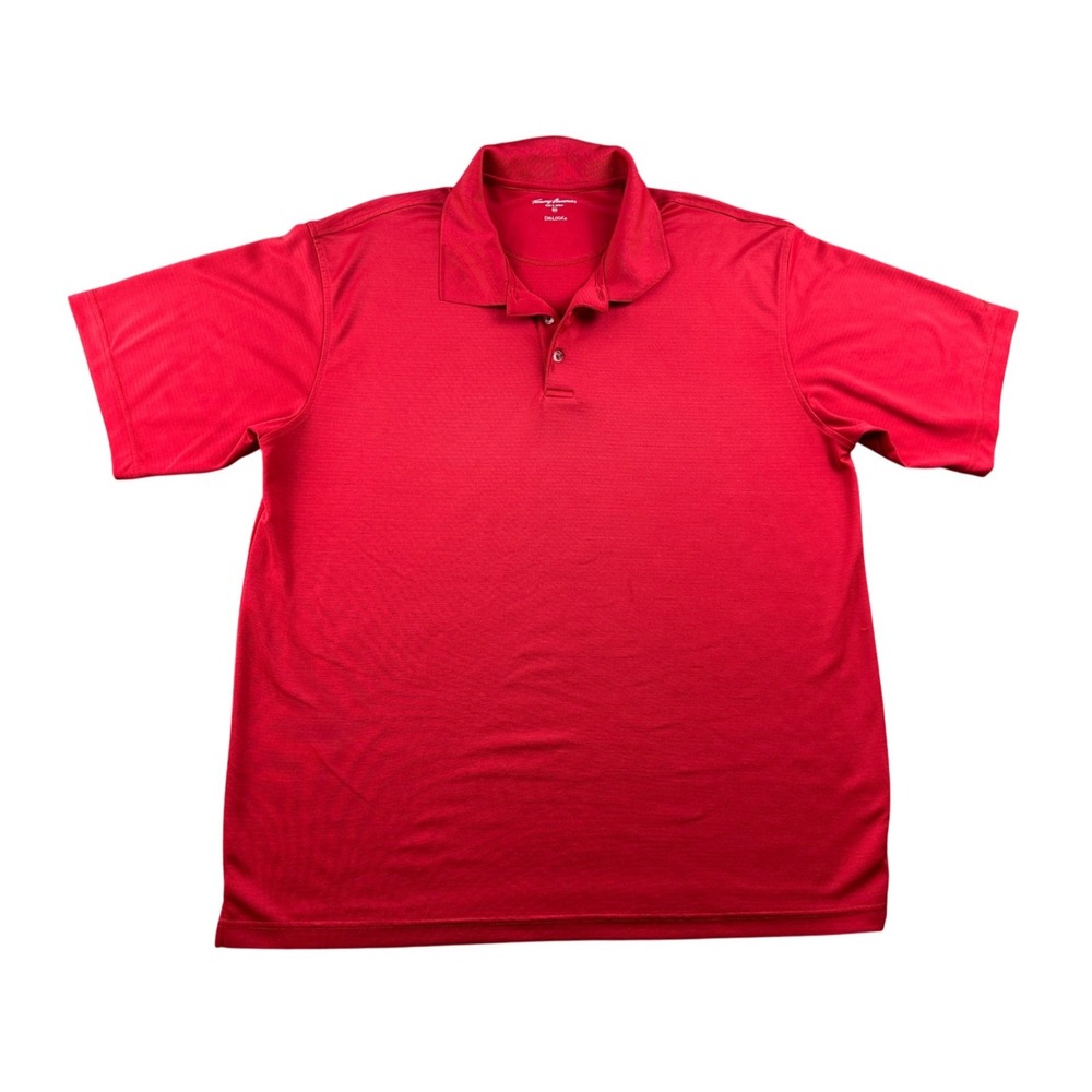 Tommy Armour Polo Shirt Men XXL Red Dri-Logic Golf Solid Relaxed‎ Fit Athletic